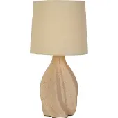 Searchlight Twist bordlampe, beige, høyde 46 cm, tekstil/keramikk