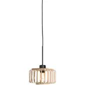 Steinhauer Hengelampe Sparkled Light, svart/naturlig bambus, Ø 20 cm