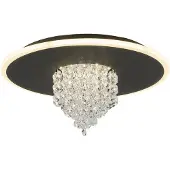 Searchlight LED-taklampe Deluge, svart, Ø 32 cm, metall/akryl