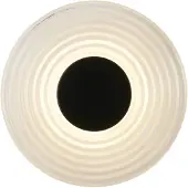 Searchlight LED-vegglampe Cleo, gjennomsiktig/matt svart, Ø 30 cm, glass