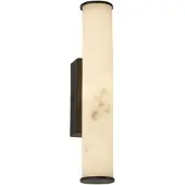 Searchlight LED-vegglampe til bad Wales svart/marmorert 35 cm stål/harpiks