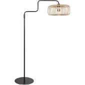 Steinhauer Gulvlampe Bloeba, svart/naturlig bambus, høyde 150 cm