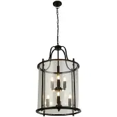 Searchlight Lantern Grande hengelampe, svart/klar, glass, E14