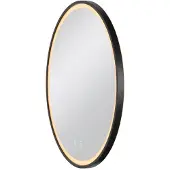 SLV Trukko LED-veggspeil IP44 CCT svart Ø 61 cm