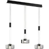 FISCHER&HONSEL GMBH LED-pendellampe Lavin, lengde 100 cm, sandsvart/røykgrå