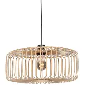Steinhauer Hengelampe Sparkled Light, svart/naturlig bambus, Ø 50 cm