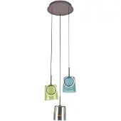 Paul Neuhaus LED-pendellampe Zula, Ø 40 cm, fargerik, 3 lyskilder.