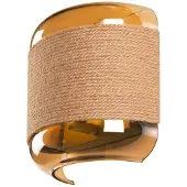 SLV vegglampe Pantilo Rope brun/rav/gull glass bredde 20 cm