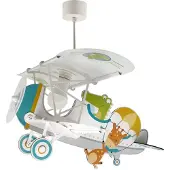 DALBER pendellampe Crocodile Plane, fargerik, tre/plast