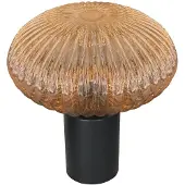 Mexlite Bordlampe Bloeba, Ø 30 cm svart/ravfarget, glass