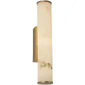 Searchlight LED-vegglampe til bad Wales, gull/marmorert, 35 cm stål/harpiks
