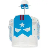 DALBER hengelampe BLUE HERO, hvit/blå, Ø 26 cm, E27