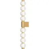 Maytoni LED-vegglampe Amulet, lineær, 76 cm, klar/gull