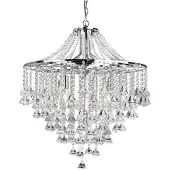 Searchlight Dorchester lysekrone, krystallglass, 5 lyskilder, Ø 64 cm, E14