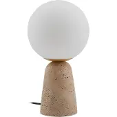 LINDBY bordlampe Kirstan, beige, hvit, glass, stein, 33 cm