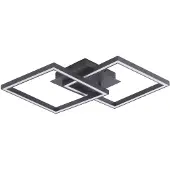 LUCANDE LED-taklampe Tjado, 67 cm lang, svart, metall