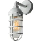 Konstsmide Olbia utendørs vegglampe, hvit, aluminium, høyde 33 cm