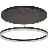 LUCANDE LED-taklampe Orven, svart/marmor, Ø 50 cm, dimbar.
