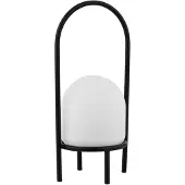 LINDBY Eleia LED terrasselampe, svart, metall, oppladbart batteri