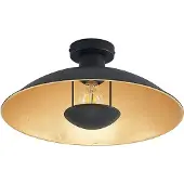 LINDBY taklampe Narisara, Ø 40 cm, E27, svart-gull