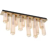 LUCANDE taklampe Freylin, 12-lys, rav, glass, 6 cm