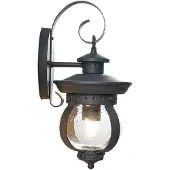 LINDBY utendørs vegglampe Farley, 40 cm, mørkegrå, IP44, E27