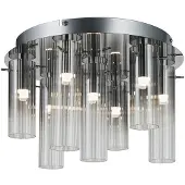 LUCANDE LED-taklampe Korvitha, 7-lys, grå, glass