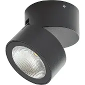 LINDBY LED-downlight Nolivar, svart, Ø 9 cm, IP54