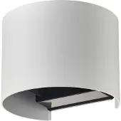 LINDBY Smart LED-utendørs vegglampe Dara, hvit, rund, CCT RGB, Tuya