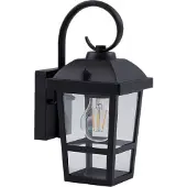 LINDBY utendørs vegglampe Eloane, svart, stål, 29 cm