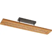 LINDBY taklampe Nesaja, svart, tre, 98 cm, dimbar