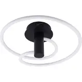 LUCANDE LED-taklampe Valenora, hvit/svart, PC, Ø 49cm