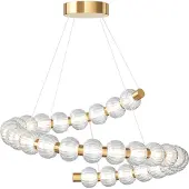 Maytoni LED-hengelampe Amulet, Ø 80 cm, klar/gull, glass