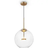 Maytoni hengelampe Cometa, gullfarget, glass, Ø 35 cm