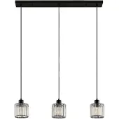LINDBY hengelampe Vella, transparent, glass, 83 cm, 3 lyskilder.