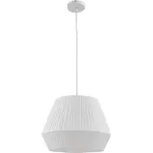 LINDBY hengelampe Vitore, Ø 40 cm, tekstil, hvit