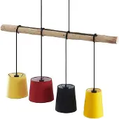LINDBY hengelampe Hinai, svart/rød/gul, tekstil, 116 cm