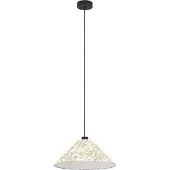 Eglo Oxpark hengelampe, Ø 42 cm, grønn/hvit/svart, stoff