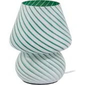 LINDBY Andriana bordlampe, grønn/hvit, glass, Ø 15 cm