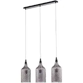 LINDBY pendellampe Drakar, 3-lys, grå, glass, Ø 19,5 cm