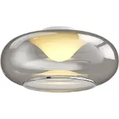 LUCANDE LED-taklampe Mijo, Ø 43 cm, røykgrå, glass