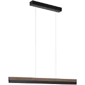 Quitani LED hengelampe Keijo, svart/nøtt, 103 cm