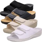 Rohde dameslippers - Svart lær - Sandaler