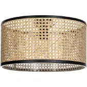 LINDBY taklampe Yaelle, Ø 40 cm, rotting, svart, E27
