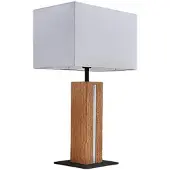 LINDBY bordlampe Garry, 2 lyskilder, hvit, tre, 53 cm, E27