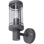 LINDBY utendørs vegglampe Djori, 28 cm, antrasitt, stål, E27