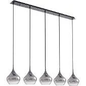LUCANDE Jarven hengelampe, 5 lyskilder, svart, glass