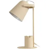 LINDBY bordlampe Ilmar, beige/hvit, metall, Ø 12 cm