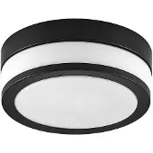 LINDBY taklampe Flavi, Ø 23 cm, svart, glass, IP44, E27