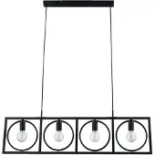 LINDBY pendellampe Mateja, svart, metall, 112 cm, 4-lys.